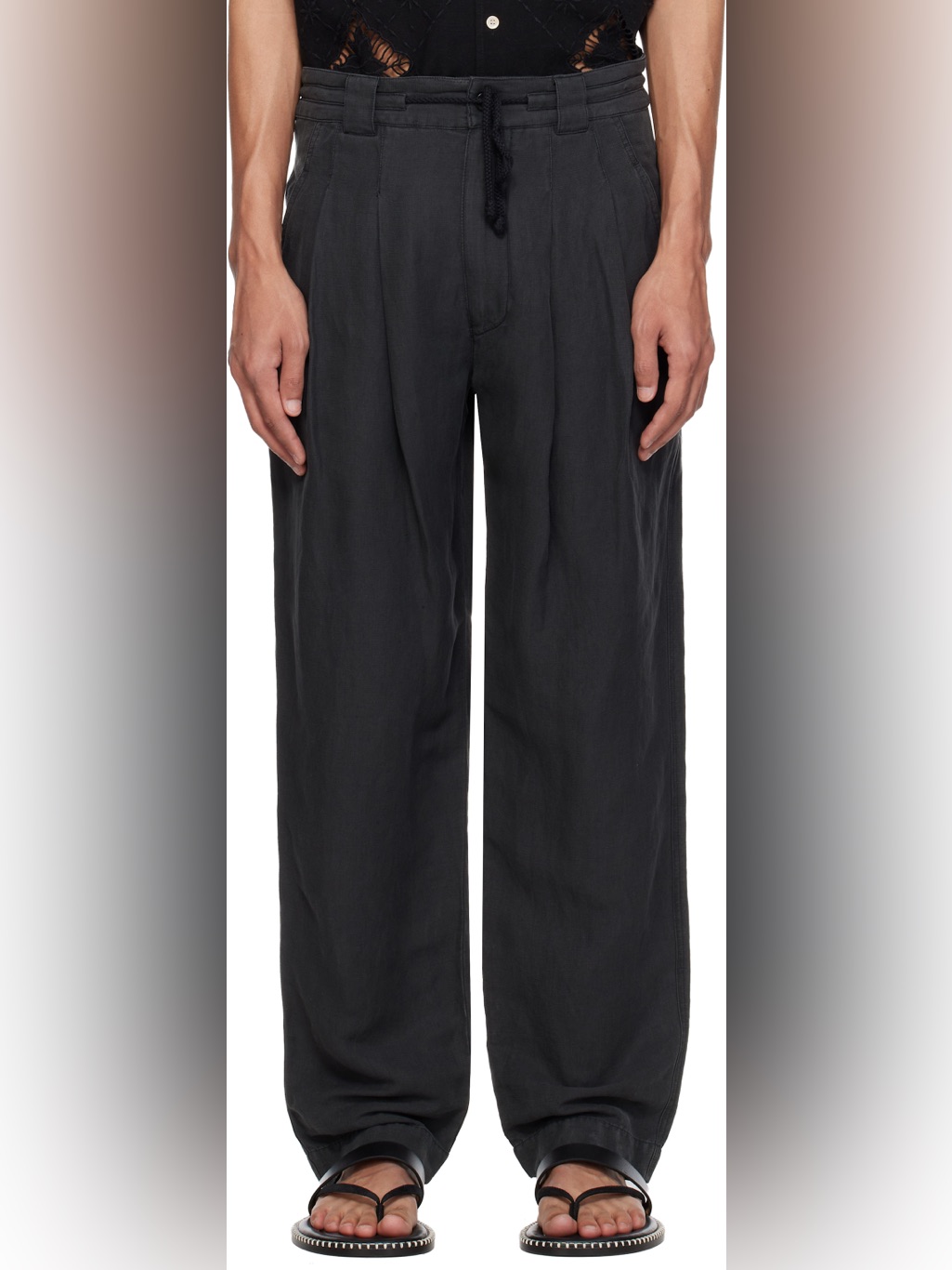 Isabel Marant Drawstring Waist Black Sirius Trousers